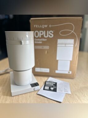 Fellow Opus Conical Burr Coffee Grinder Electric Espresso Grinder for Home White